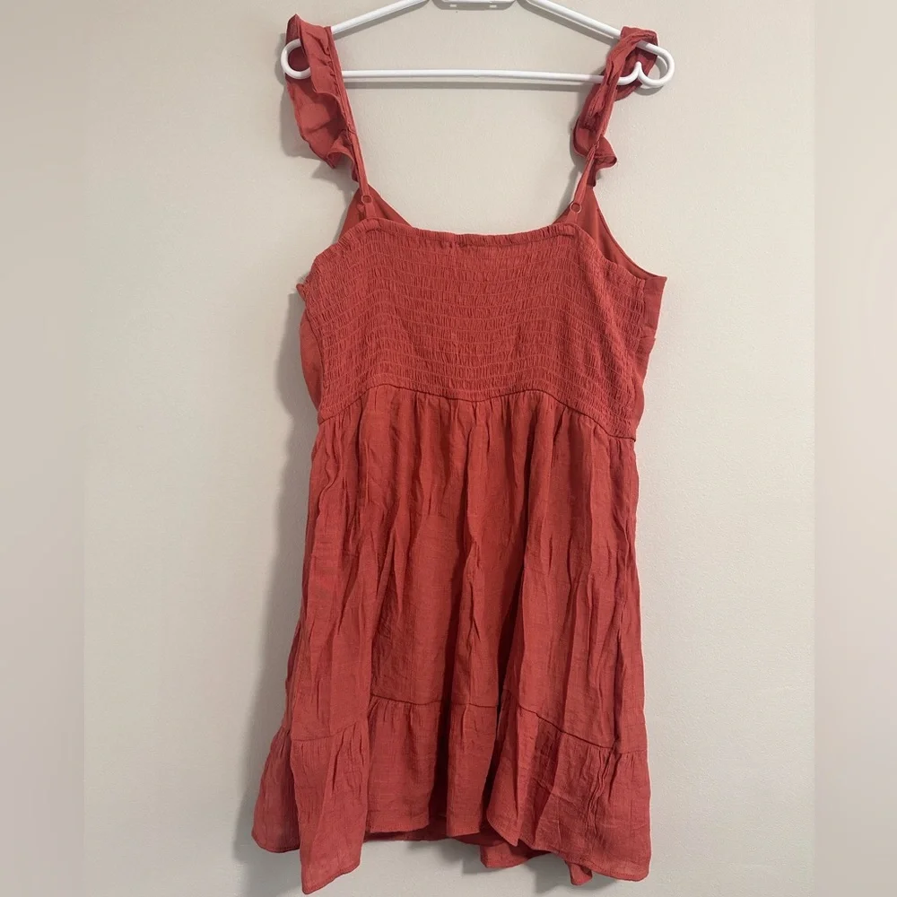 Rust Coloured Button-Up Mini Dress - Picture 4 of 7